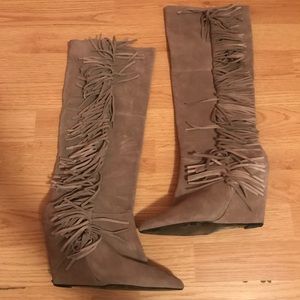 COPY - Betsy Johnson suede fringe boots